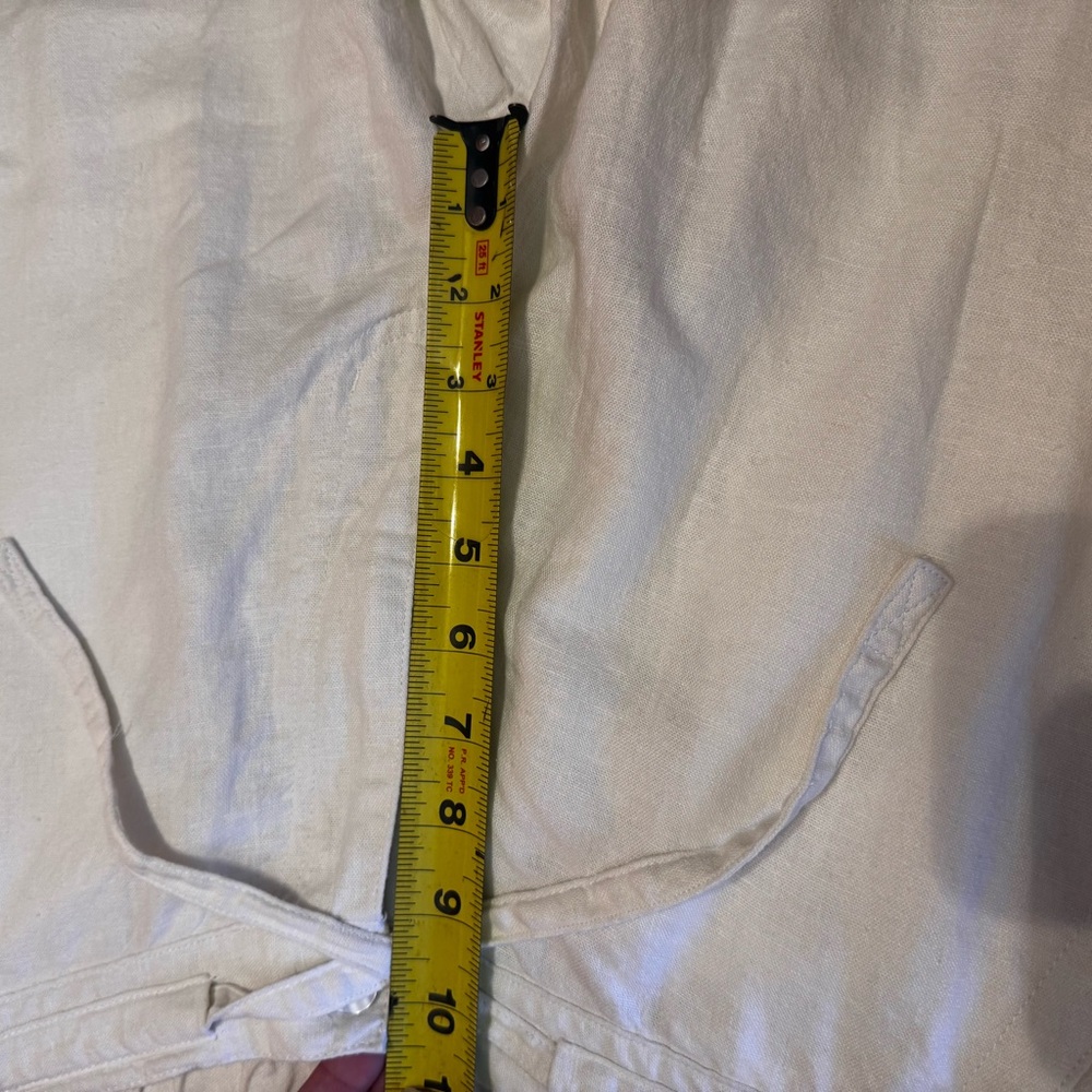 Casual white linen blend Drawstring Trousers - Picture 6 of 7